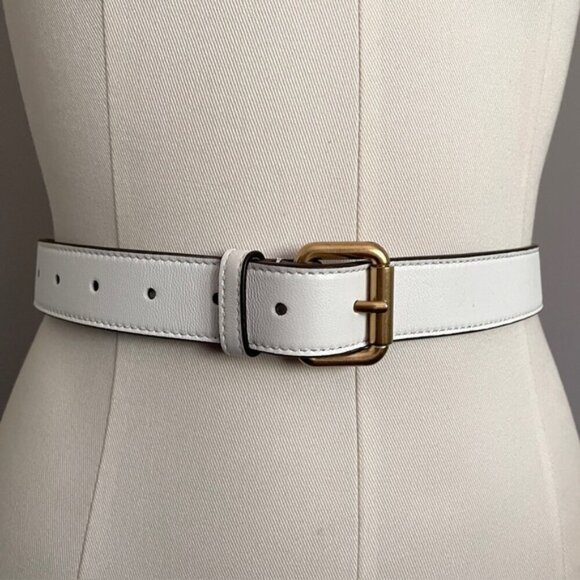 Fendi White Long Leather Belt - 31-41" Waist, made in Italy 🇮🇹 - Picture 2 of 7